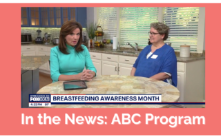 Regina Roig-Romero promoting the ABC Program and Breastfeeding Awareness Month on FOX 13